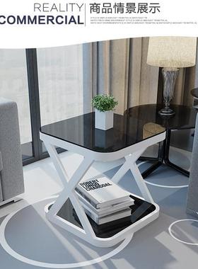 小茶几简约现代钢意化璃客厅玻迷你茶几创沙发45562几卧室角电话