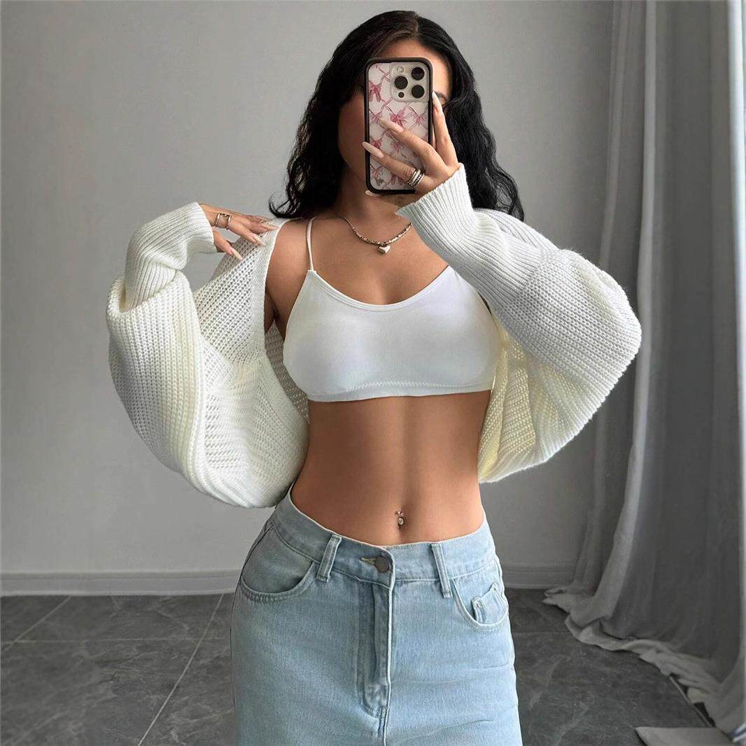 Women's Short Bolero Cardigan  Long Sleeve Fitted Knitwear图片