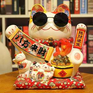 招财猫摆件开业自动招手发财入户店铺前台大吉家居生意兴摇手