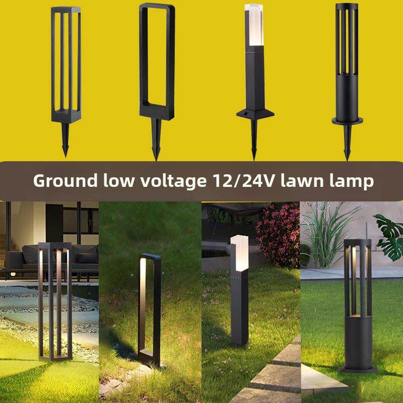 低压12V 24V地草坪灯庭院花园现代极简住宅户外景观弱电草坪灯