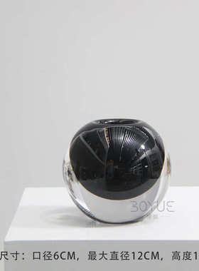 创意博古架软简约轻客厅宿奢琉璃装现代样板间花艺民花瓶摆件黑色