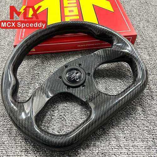 赛车竞技方向盘13寸改装快拆真碳纤维D型方向盘通用孔距70mm