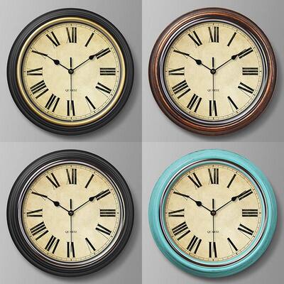 10 inches silent wall clock bedroom living room colorful