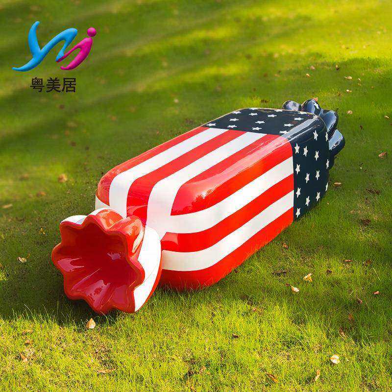 玻璃钢美陈室内外时尚创意时尚休闲糖果座凳商场休闲椅彩绘椅子