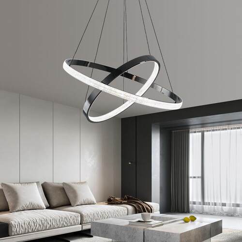 意式极简轻奢高级感圆环形客厅吊灯简约现代大气别墅卧室餐厅主灯