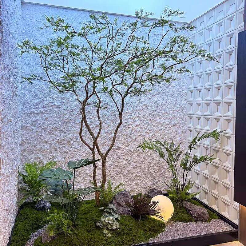 高端仿真羽毛枫叶树马醉木室内假树绿植造景装饰大型榕树橱窗植物