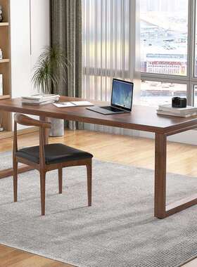 实纯木木头电脑UCS桌桌约子方形木质设计师办公桌椅家用书桌简工