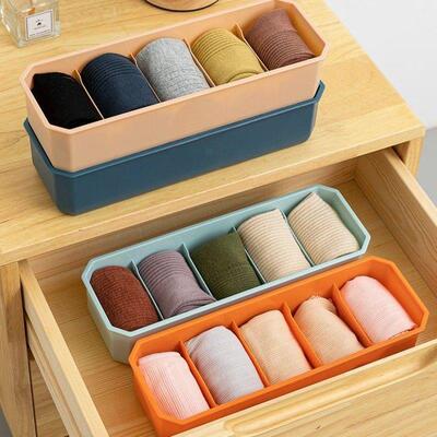 Multi-compartment Socks Storage Box, Home Plastic Divided St