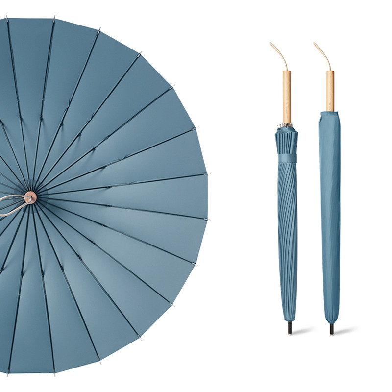 高档莫兰迪24骨长柄伞加固防暴风晴雨两用伞男女通用情侣双人加大