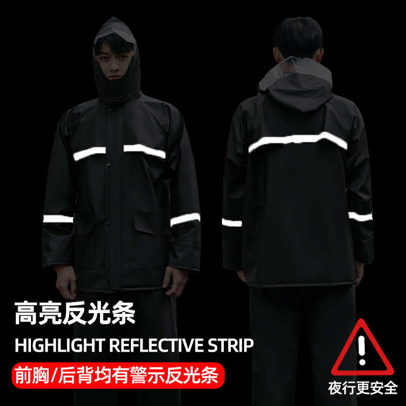 加厚针织布雨衣雨裤分体套装全身防暴雨外卖骑手专用反光雨衣批发
