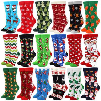 Woman Christmas Socks Funny Xmas Tree Snowflake Gingerbread
