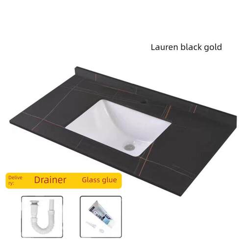 定制无缝板岩台面下面盆集成面盆浴室面盆单面盆家用台面悬挂面盆