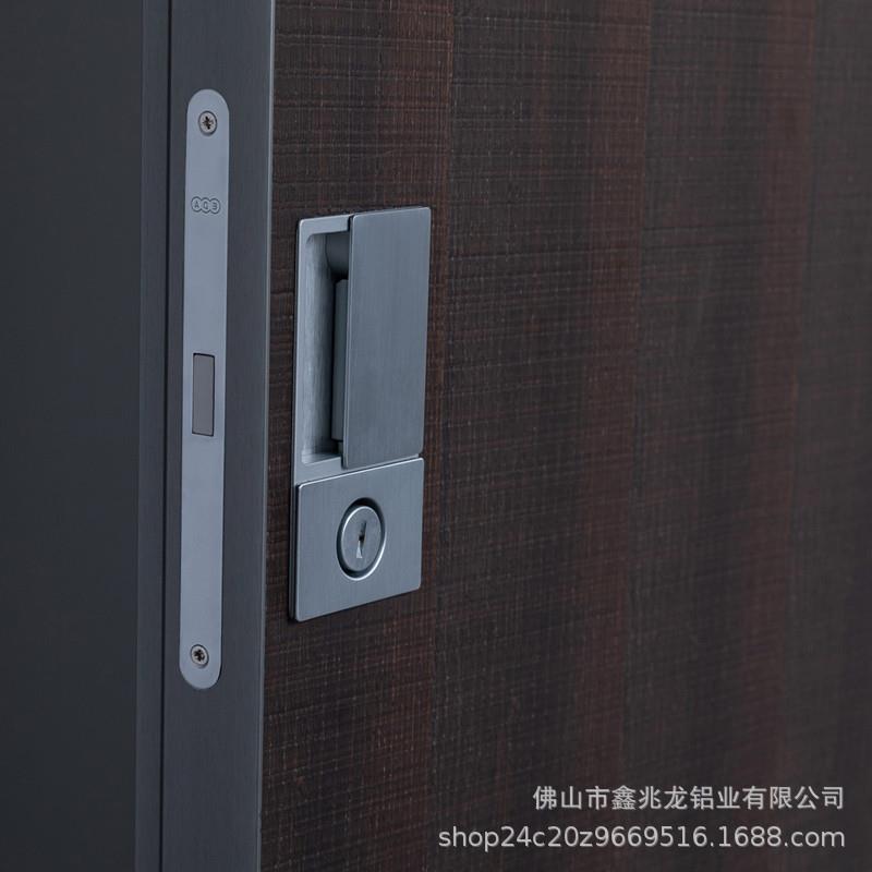 隐形方形平面锁家用卧室木门隐藏式房门ABG磁吸锁体简约平面锁