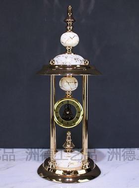 家欧式装座钟摆件意软客厅装饰时钟烛台套装轻奢居桌21237/93面创