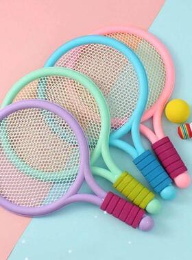 1 Set Beach Tennis Kids Dual Shuttlecock BadmintonTennis Rac