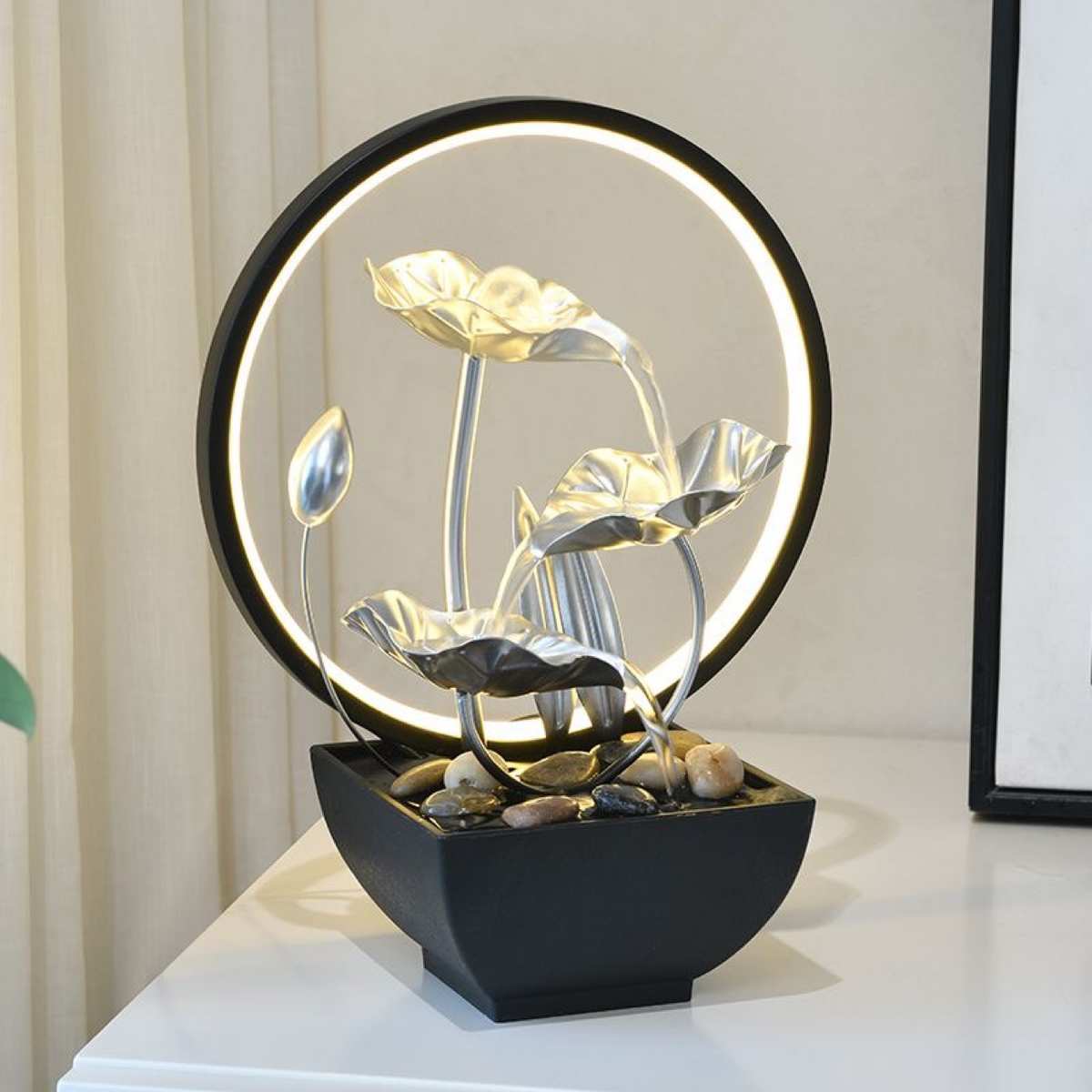 【可代发多国水泵可选】小型桌面循环流水招财客厅家居装饰品摆件