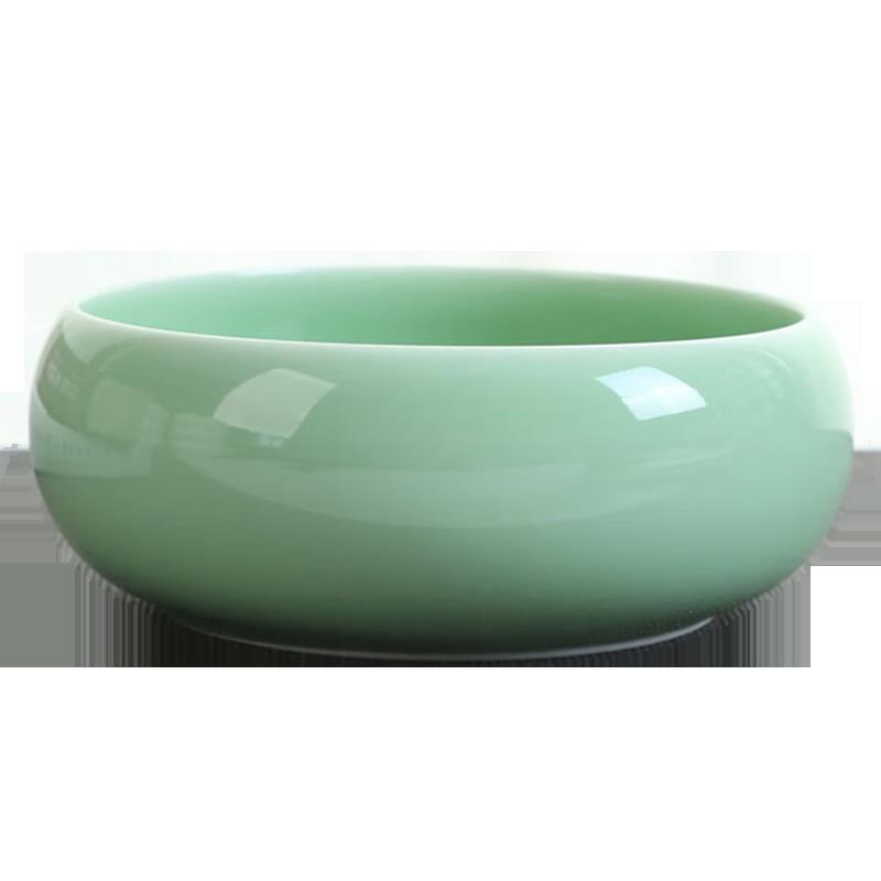 烟灰缸大号果皮杂物茶几收纳缸覆古风纯色客厅中式茶洗笔洗茶渣缸