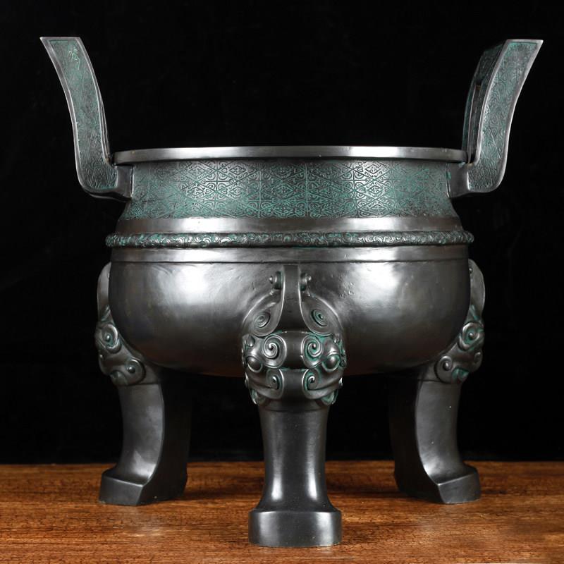 铜艺铺精品青铜器楚大鼎摆件铜制工艺品家居摆件商务开业礼品