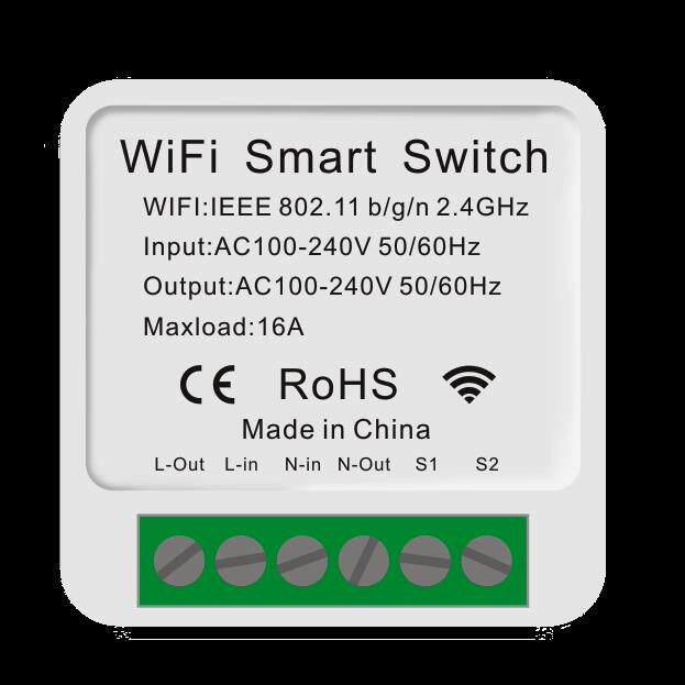 易微联智能mini双控16A通断器开关WiFi语音手机远程控制电源模块