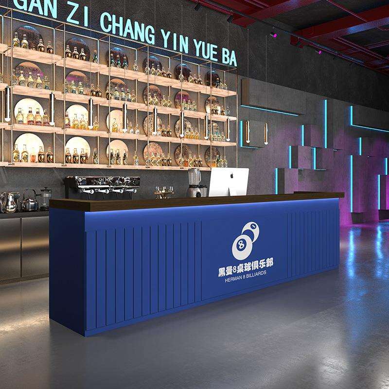 复古工业收银台KTV酒吧台健身房电竞酒店前台接待台风吧台台球厅