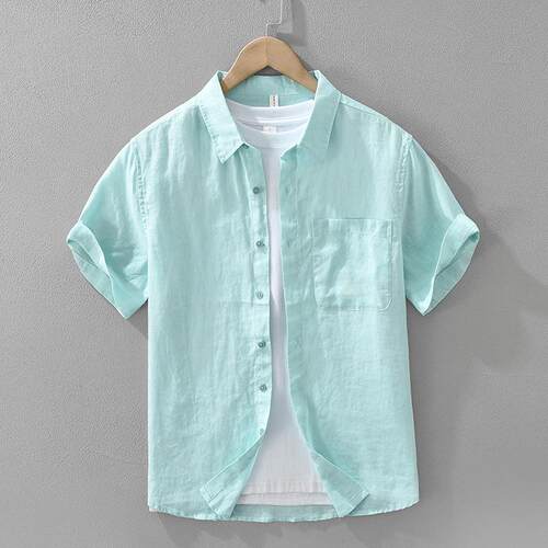 Short sleeved shirt men's breathable top