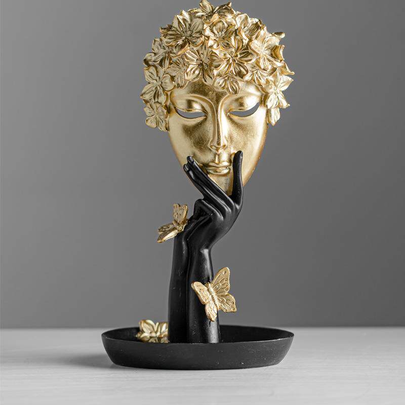 现代欧式抽象人脸面具摆件 脸谱工艺品酒柜客厅装饰品跨境