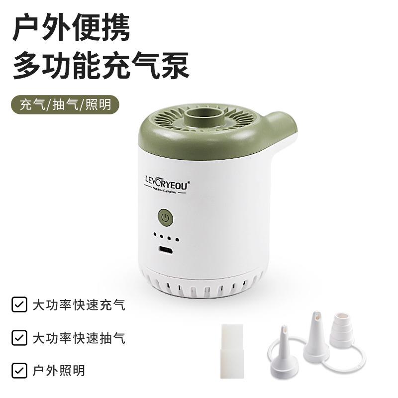 户外电动吸气泵车载床露营气垫床吸气泵带营地灯功能大功率便携