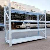 货架立柱腿白色金属配件轻型中型钢铁架子拆装 零部件货架网片侧网