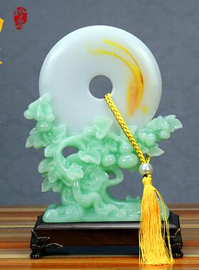 高档玉石帆船摆件招财一帆风平柜安扣摆设客厅办公室客厅桌酒装饰