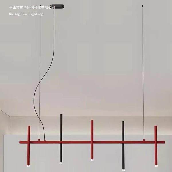 北欧极简餐厅餐桌高端设计师吊灯创意个性一字长条店铺吧台前台灯