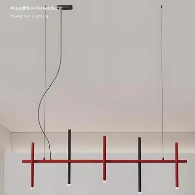 北欧极简餐厅餐桌高端设计师吊灯创意个性一字长条店铺吧台前台灯