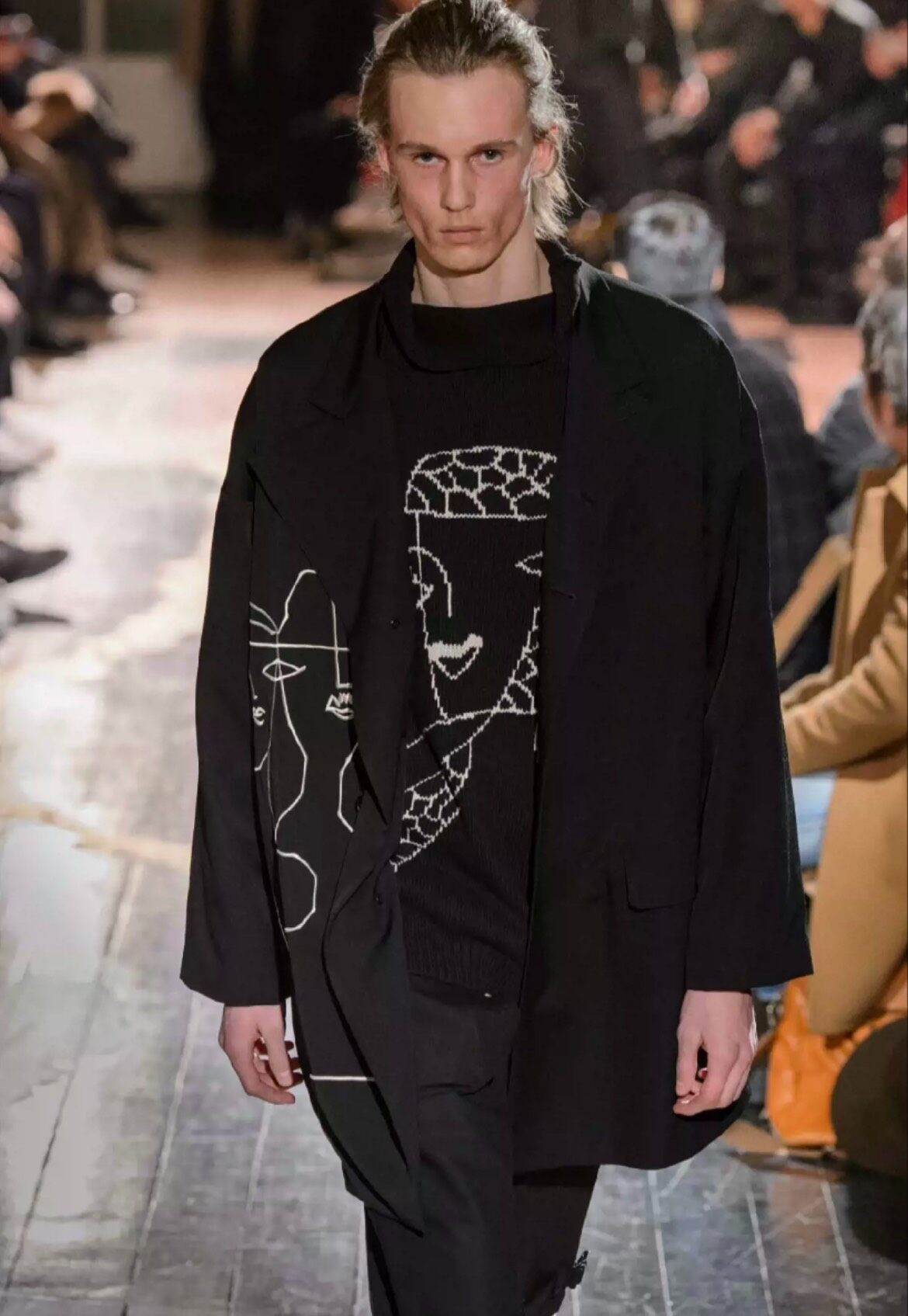 Yohji Yamamoto 16AW Two Faces Long Coat — label