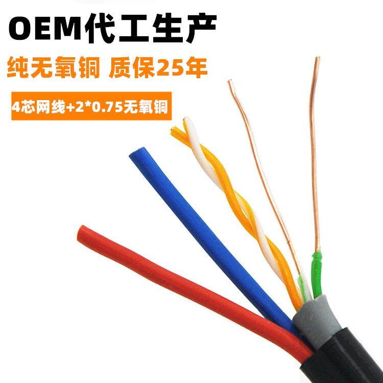 SYV75-5+RVV高清视频监控线纯铜 安防平行线综合同轴电缆厂家