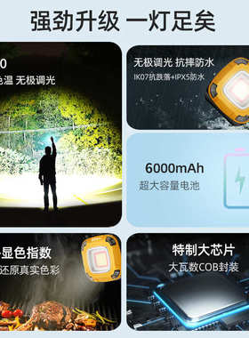 HIKER途步者新款G500营地照明led工作灯维修充电户外露营灯
