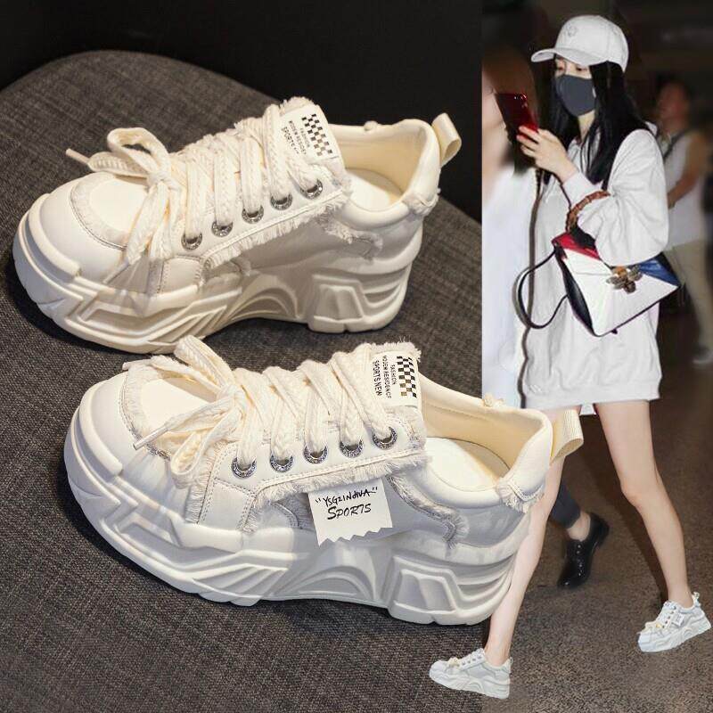 YM?【7厘米】真皮内增高老爹鞋女舒适软底防滑百搭运动休闲鞋新款