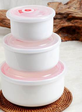 能在微波炉加热的专用碗可以进烤箱用盘子保鲜盒密封陶瓷饭盒带盖
