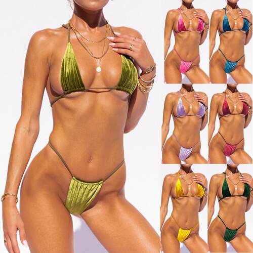 Aimi Glitter Tie Side Bikini Bottoms Red