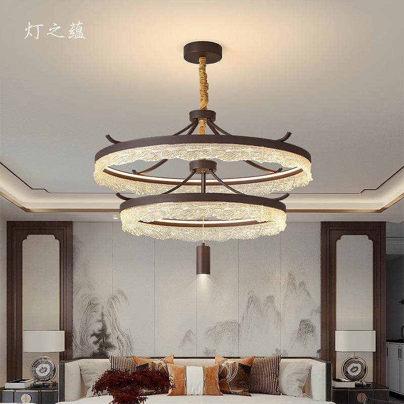 别墅新中式客厅吊灯主卧室全光谱现代简约2025新款禅意茶室餐厅灯