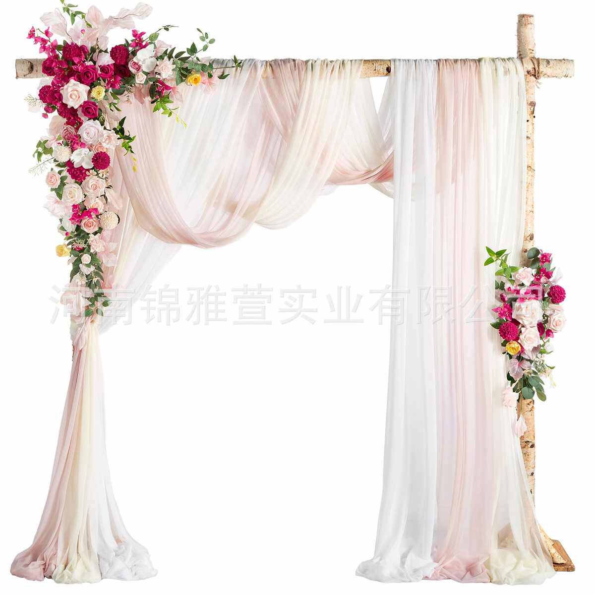 拱门仿真花五件套帷幔纱幔人造花婚礼装饰背景户外厂家供货