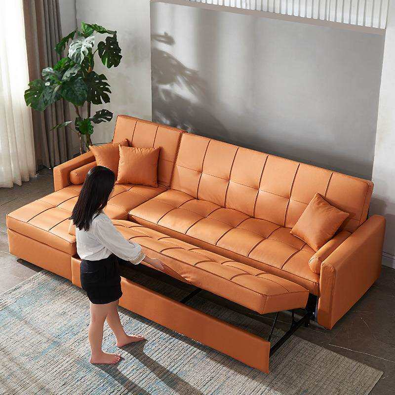 转角多功能沙发床北欧客厅贵妃带储物三防科技布沙发两用可折叠