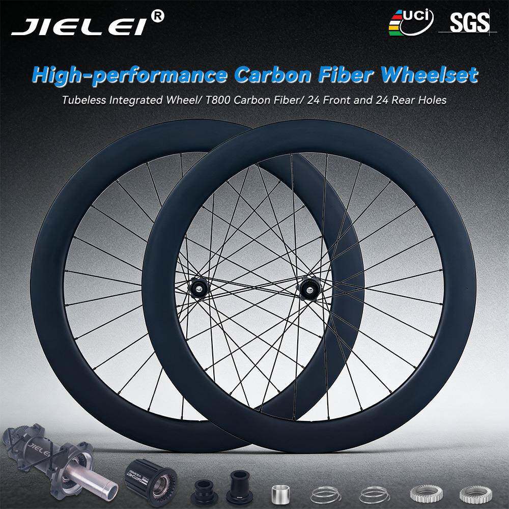 60mm碳纤维36T 60T棘轮公路碟刹轮组中心锁T800轮组