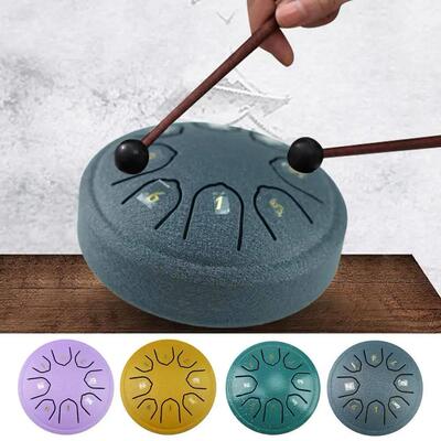 4.5 Inch 8 Tone Steel Tongue Drum Mini Hand Pan Drums Drumst