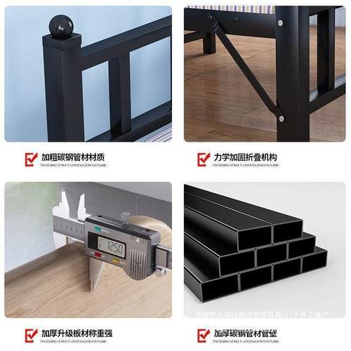 折叠床休单人床米1米5家用简易实木床.2办公BKD室经济午型双人1小