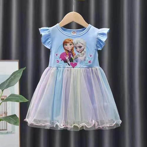 Kid Girls Dress Frozen Anna Elsa Olaf Princess Dresses Summe