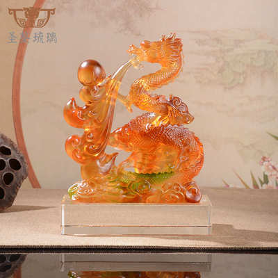 龙福龙年 厂家琉璃摆件开业摆件龙商务礼品生肖中式家居 龙年会