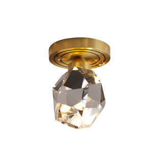 现代全铜吸顶灯入户灯简约现代走廊过道衣帽间卧室玄关阳台水晶灯