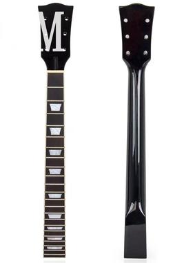 LP 22品6弦亮光黑色电吉他琴颈枫木玫瑰木指板扇形音点电吉他琴柄