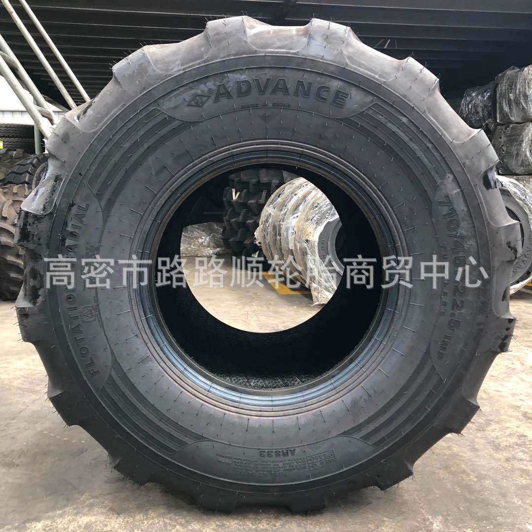 厂家供应宽基防陷轮胎700/45-22.5农用拖车车斗轮胎