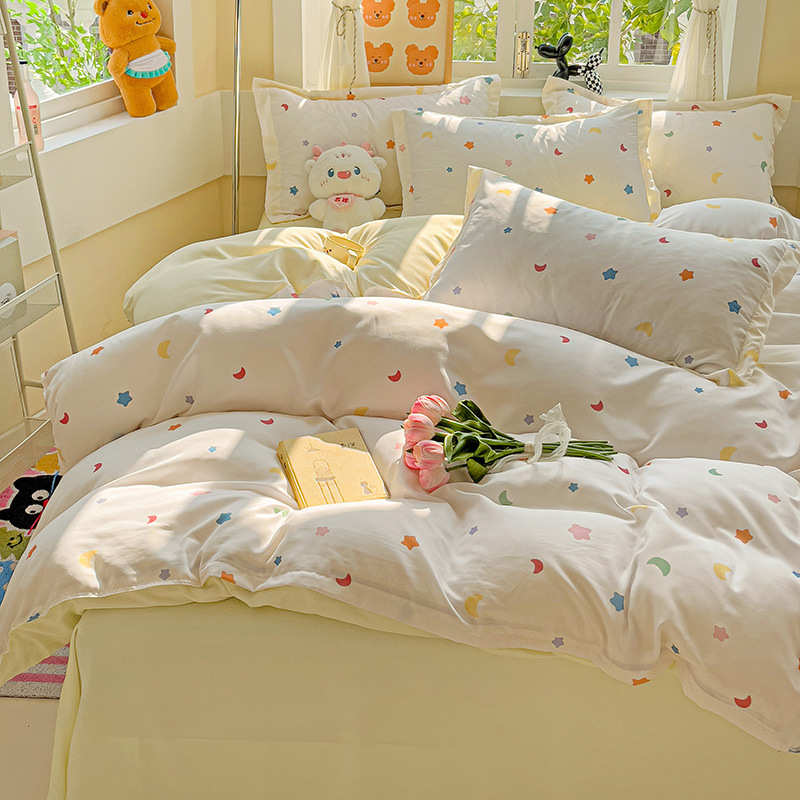 棉被套学生被罩件套卡通批发床上三件套棉床单四床上芦荟宿舍水洗