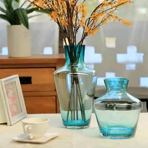 1950色料玻璃花瓶现代彩色插花花器创意简约家居工艺1925摆件花瓶